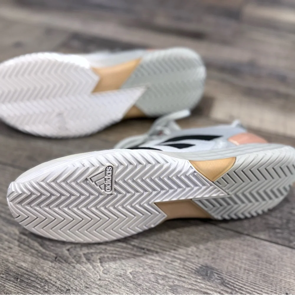 adidas Adizero Ubersonic 4 White, Light Grey & Black Tennis Shoe, women’s size 9 - Picture 5 of 12